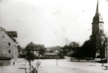 Stadtarchiv Weimar, 60 10-5/20, Blick auf den Rollplatz mit Hofkirche (Jakobskirche), um 1900