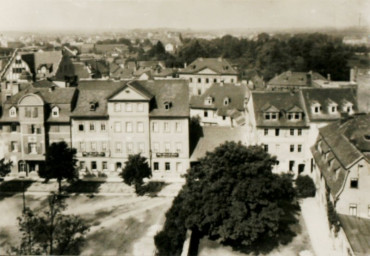 Stadtarchiv Weimar, 60 10-5/20, Blick auf den Rollplatz vom Turm der Jakobskirche , 1920