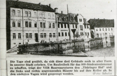 Stadtarchiv Weimar, 60 10-5/21, Blick von der Friedensstraße auf den Jakobsplan, wohl 1969