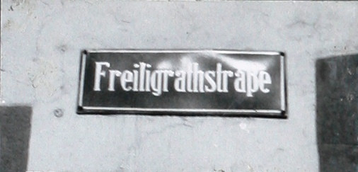 Stadtarchiv Weimar, 60 10-5/21, Straßenschild "Freiligrathstraße" , ohne Datum