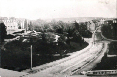 Stadtarchiv Weimar, 60 10-5/22, Blick vom Viadukt in die Straße "Am Asbach", ohne Datum