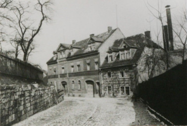 Stadtarchiv Weimar, 60 10-5/22, Blick aus der Wagnergasse zur Großen Töpfergasse, um 1930