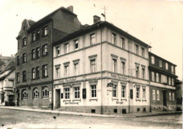 Stadtarchiv Weimar, 60 10-5/22, Blick auf das "Hotel Reichshof", Straße Unterm Thüringer Hof, 1936