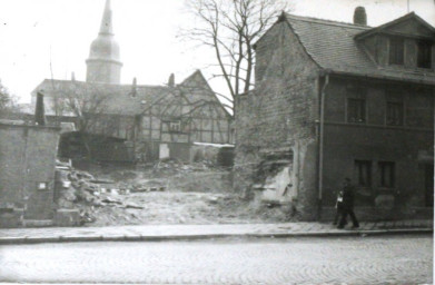 Stadtarchiv Weimar, 60 10-5/22, Friedensstraße Nr. 12 -Baulücke nach dem Abriss, ohne Datum