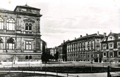 Stadtarchiv Weimar, 60 10-5/24, Blick zum Landesmuseum mit Museumsplatz, ohne Datum