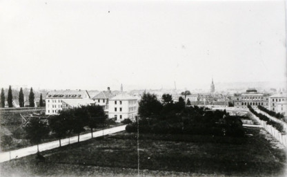 Stadtarchiv Weimar, 60 10-5/25, Blick vom Bahnhof zum Museumsplatz, um 1875