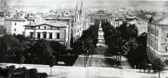 Stadtarchiv Weimar, 60 10-5/25, Blick vom Bahnhof zum Museumsplatz, 1888