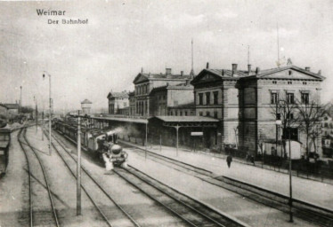 Stadtarchiv Weimar, 60 10-5/25, Staatsbahnhof Weimar (Perron-Seite), um 1910