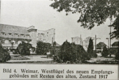 Stadtarchiv Weimar, 60 10-5/25, Blick über den Jubiläumsplatz zum Bahnhof , 1917