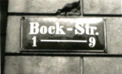 Stadtarchiv Weimar, 60 10-5/26, Straßenschild "Bock-Str.", ohne Datum