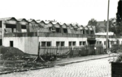 Stadtarchiv Weimar, 60 10-5/26, Blick auf die Baustelle für die Turnhalle/Meyerstraße, ohne Datum