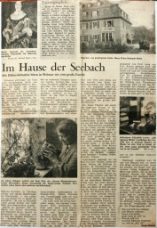 Stadtarchiv Weimar, 60 10-5/27, Zeitungsartikel über das Marie-Seebach-Stift, Tiefurter Allee 8, ohne Datum