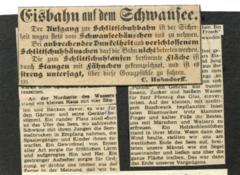 Stadtarchiv Weimar, 60 10-5/28, Zeitungsartikel zum Schwansee, ohne Datum