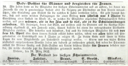 Stadtarchiv Weimar, 60 10-5/28, Artikel des Vorstandes des Schwimmvereins, ohne Datum