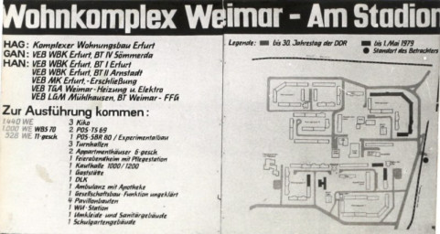 Stadtarchiv Weimar, 60 10-5/29, Bauschild für das Wohngebiet Weimar-West (Weimar- Am Stadion), vor 1979