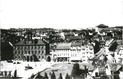 Stadtarchiv Weimar, 60 10-5/3 Bd. 1, Blick vom Schlossturm zum Markt, wohl 1954