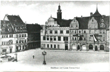 Stadtarchiv Weimar, 60 10-5/3 Bd. 1, Blick vom Rathaus auf den Markt, vor 1945