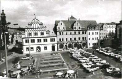 Stadtarchiv Weimar, 60 10-5/3 Bd. 1, Blick vom Rathaus auf den Markt, um 1970