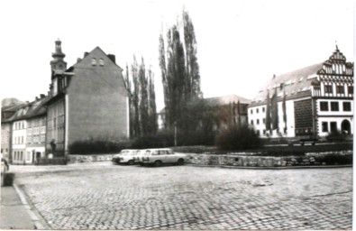 Stadtarchiv Weimar, 60 10-5/3 Bd. 1, Blick von der Marktstraße zur Dimitroffstraße, 1985