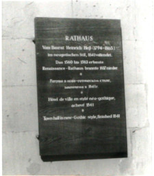 Stadtarchiv Weimar, 60 10-5/3 Bd. 2, Gedenktafel am Rathaus, ohne Datum