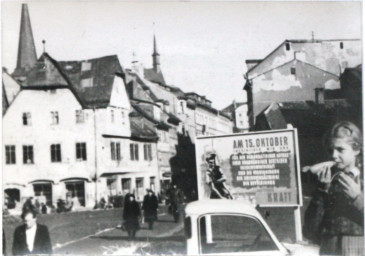 Stadtarchiv Weimar, 60 10-5/3 Bd. 2, Blick vom Markt in die Dimitroffstraße, 1950