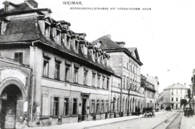 Stadtarchiv Weimar, 60 10-5/30 Bd. 1, Blick in die Bürgerschulstraße, um 1910