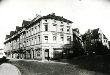 Stadtarchiv Weimar, 60 10-5/30 Bd. 1, Blick aus der Bürgerschulstraße auf die Kreuzung Breitenstraße/ Am Viadukt, ohne Datum