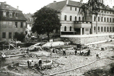 Stadtarchiv Weimar, 60 10-5/30 Bd.2, Blick von der Weimarhalle zur Bürgerschule, um 1932