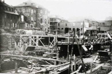 Stadtarchiv Weimar, 60 10-5/30 Bd.2, Blick auf die Baustelle zum Neubau der Weimarhalle, um 1930