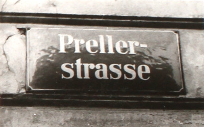 Stadtarchiv Weimar, 60 10-5/32, Straßenschild "Prellerstraße", ohne Datum