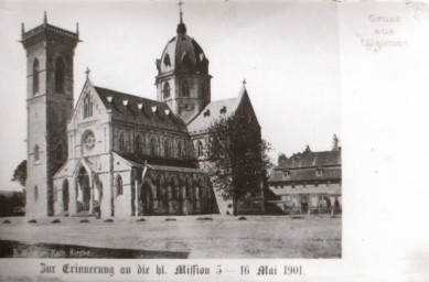 Stadtarchiv Weimar, 60 10-5/32, Blick zur Katholischen Kirche Weimar, wohl 1901