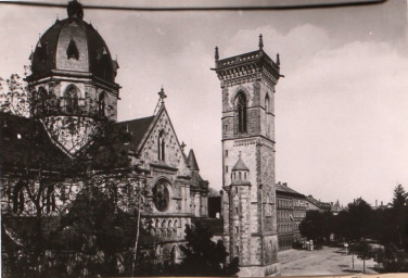 Stadtarchiv Weimar, 60 10-5/32, Blick vom Haus Abraham-Lincoln-Straße 1 in die Steubenstraße, wohl 1978