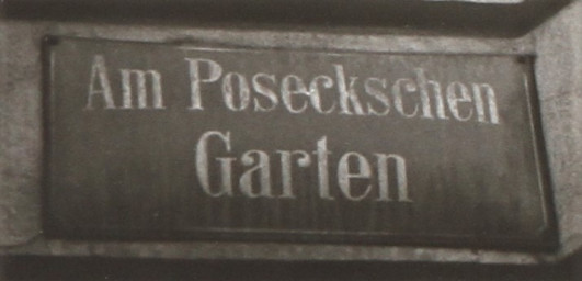 Stadtarchiv Weimar, 60 10/5-32, Straßenschild "Am Poseckschen Garten", ohne Datum