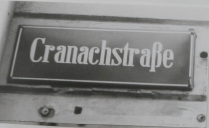 Stadtarchiv Weimar, 60 10/5-33, Straßenschild "Cranachstraße", ohne Datum