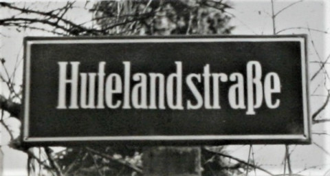 Stadtarchiv Weimar, 60 10-5/33, Straßenschild "Hufelandstraße", ohne Datum