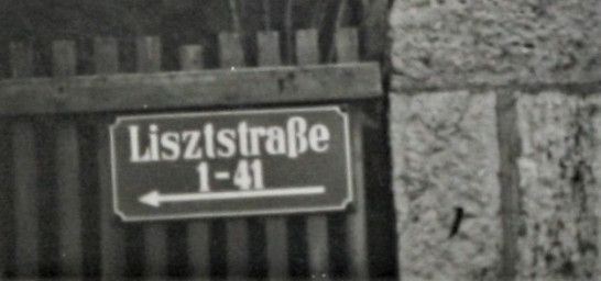 Stadtarchiv Weimar, 60 10-5/33, Straßenschild "Lisztstraße", ohne Datum