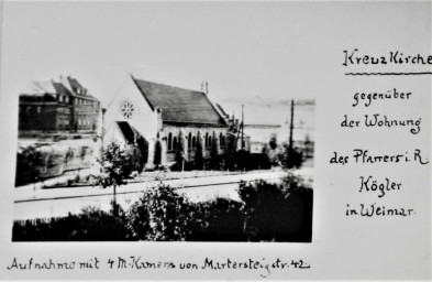 Stadtarchiv Weimar, 60 10-5/33, Blick auf die Kreuzkirche, vor 1950