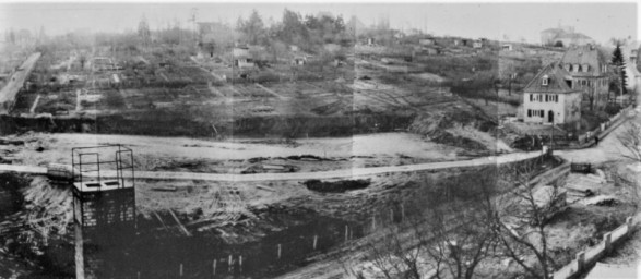 Stadtarchiv Weimar, 60 10-5/33, Blick vom Dach der Pestalozzi-Oberschule auf das geplante Wohngebiet "Am Schönblick", vor 1972