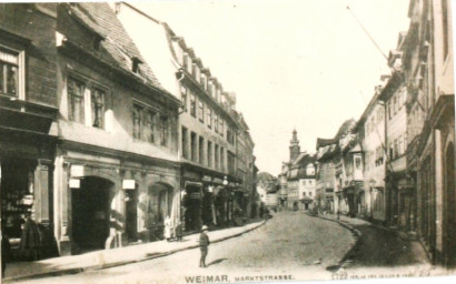 Stadtarchiv Weimar, 60 10-5/4, Blick in die Marktstraße, um 1920