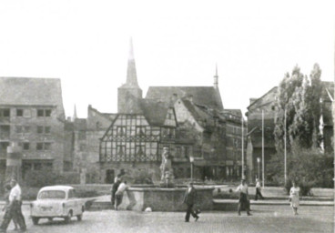 Stadtarchiv Weimar, 60 10-5/4, Blick vom Markt in die Marktstraße und Kaufstraße, 1963