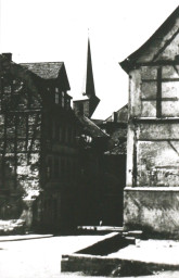 Stadtarchiv Weimar, 60 10-5/4, Blick vom Grüner Markt in die Obere Schlossgasse, 1953