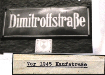 Stadtarchiv Weimar, 60 10-5/5, Straßenschild "Dimitroffstraße", ohne Datum