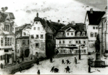 Stadtarchiv Weimar, 60 10-5/6, Blick auf den Herderplatz (Zeichnung), 1857