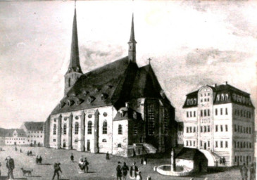 Stadtarchiv Weimar, 60 10-5/6, Blick auf den Herderplatz (Zeichnung), vor 1850