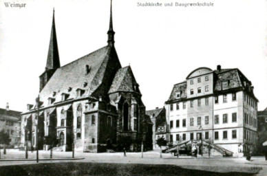 Stadtarchiv Weimar, 60 10-5/6, Blick auf den Herderplatz, vor 1945