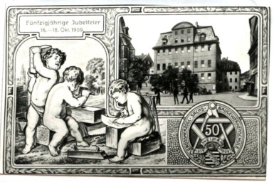 Stadtarchiv Weimar, 60 10-5/6, Gedenk-Postkarte der Baugewerkschule, ohne Datum