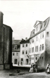 Stadtarchiv Weimar, 60 10-5/6, Blick auf den Herderplatz, hinter die Stadtkiche, ohne Datum