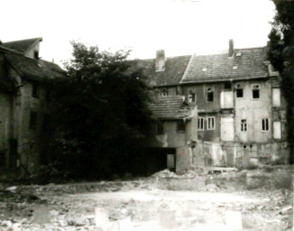 Stadtarchiv Weimar, 60 10-5/7, Blick auf die Rückseite der Häuser Eisfeld, 1980