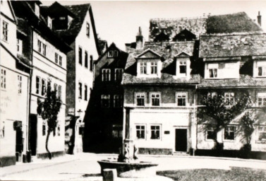 Stadtarchiv Weimar, 60 10-5/8, Blick auf den Teichplatz mit Delphinbrunnen, um 1900