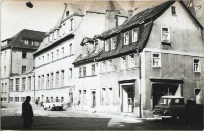 Stadtarchiv Weimar, 60 10-5/8, Blick in die Teichgasse und Kleine Teichgasse, 1979